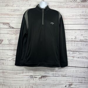 Callaway Black Gray 1/4 Zip Opti Therm Long Sleeve Golf Jacket